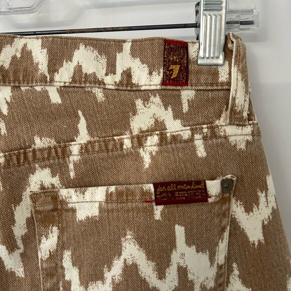 7 For Mankind Womens Cropped Skinny Jeans Brown Ikat 26 - Picture 3 of 10
